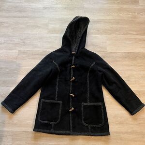 L.L. Bean Women's Black Sherpa Coat- Size M